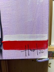 Hunt Original Art: 11×14 Acrylic on Canvas stylized Modern Red Wine Bottle