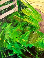 Original Acrylic Painting Impasto Interior Painting Summer Landscape Wall Art