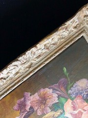 GEORGE L. NELSON VINTAGE OIL ON MASONITE PAINTING 13 1/2″ x 9 1/2″ SIGNED-FRAMED