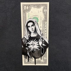 Virgin Mary 2 Dollar Bill painting Graffiti Art Street Art Tattoo Art Painting