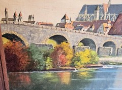 BERGER PRE WAR OIL PAINTING „REGENSBURG CATHEDRAL (GERMANY) “ 28″ x 23″