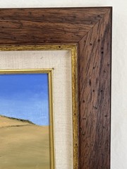 Vintage Framed Oil Painting of California Town Muted Landscape