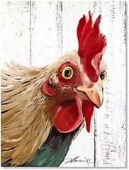 Rooster Kitchen Decor Wall art – Abstract Farmhouse Chicken Canvas Painting Pict