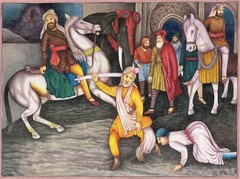 Handmade Sikh Miniature Painting Of Sikh Empire Gouache Pigment Art 13×10 Inches