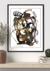 Alcohol Inian acrylic ink drawings recycled watercolor paper leaves Fall season