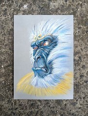 Original Painting Myth Monkey soft pastel 11.7×8.3 inches
