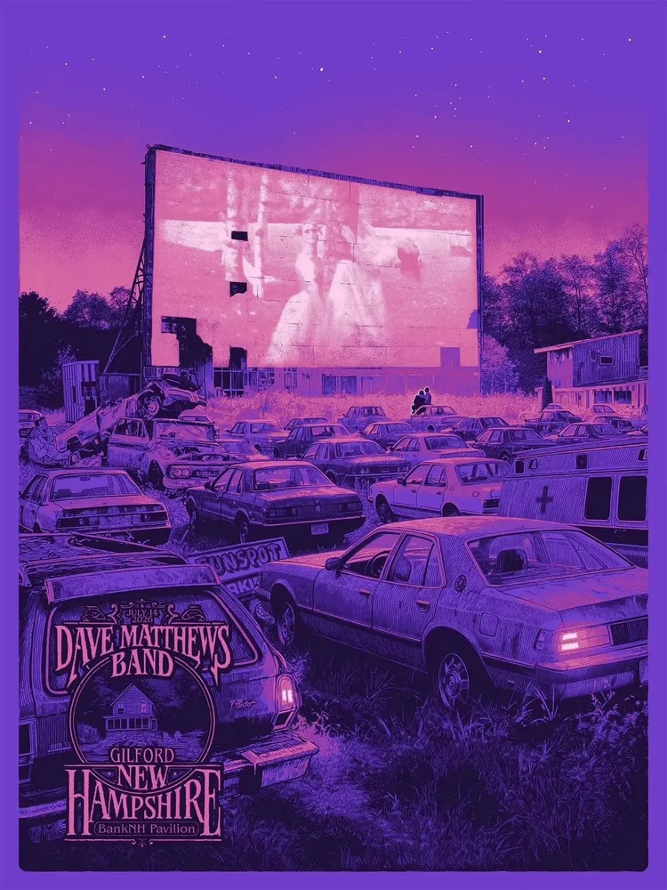 Dave Matthews Band Gilford NH Poster 2026 BankNH Pavilion DMB Concert Print
