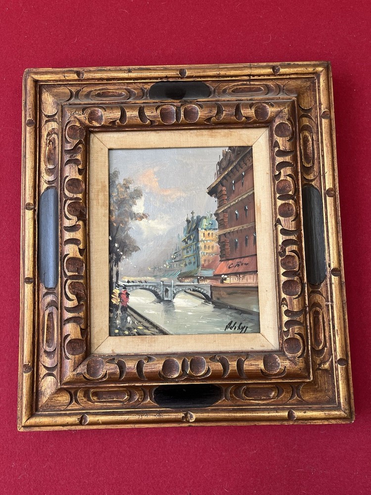 Vintage Italy Mid 20th Century Oil Painting By Antonio DeVity 18×16” Artwork