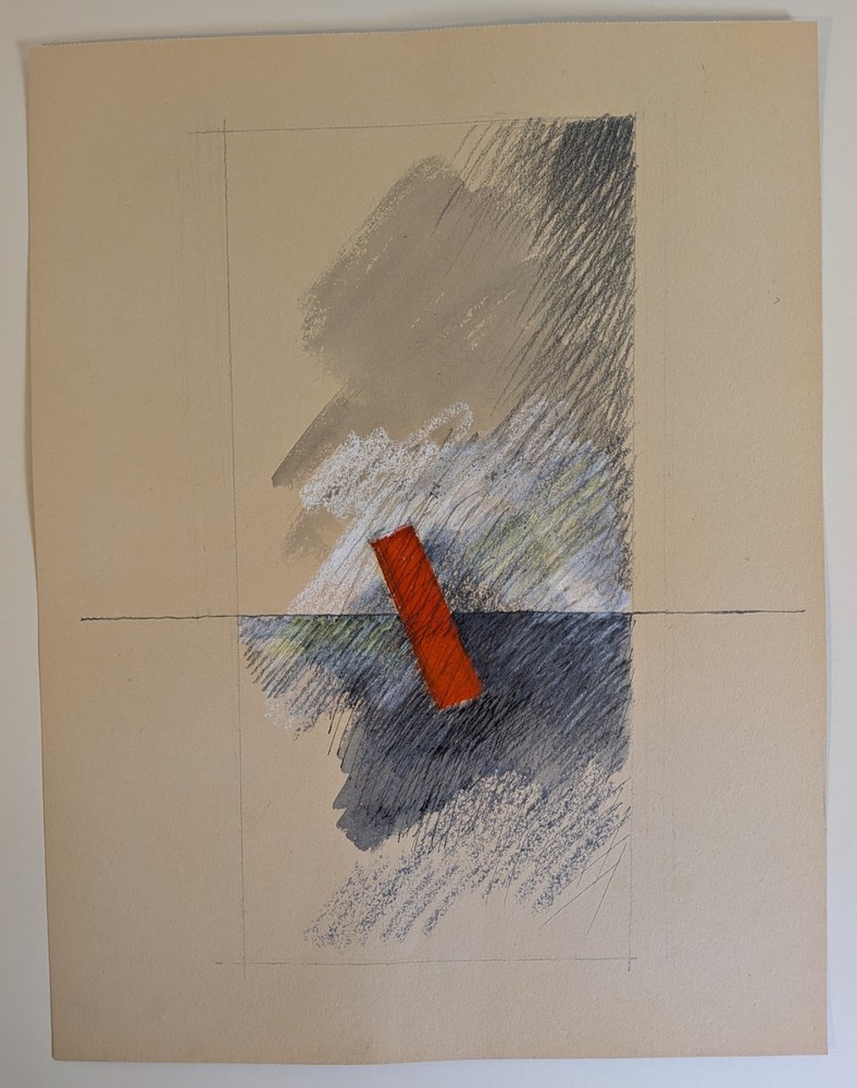 Frederic Walperswyler 1983 Abstract Composition Swiss Expressionist Abex Pastel
