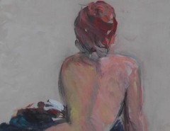 Beautiful Acrylic on Canvas of a Reclining Nude Woman by Artist Eleanor Foss