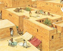 Original Artwork by Richard Hook of 2500 BCE settlement Mohenjo-daro, Pakistan