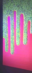 Glow N Dark Glitter Drip Painting Orange Pink Shift With Yellow Glow Glitter