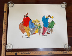 LEO MEIERSDORFF JAZZ QUARTET 20×26″ ART WATERCOLOR DRAWING