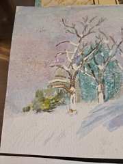 Lot Of 2 Original Watercolor Paintings Signed Helen Wilson 1999/2003 Unframed