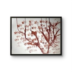 Autumn Whisper Original Tree Painting 18×24 Sepia Botanical Minimalist Art