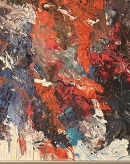 Abstract Heavy Impasto Modernist Colorful Oil Painting Unsigned Wall Art