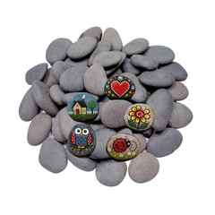 50pcs Natural River Rocks for Painting 1.5-2.5 Inch Smooth Pebbles Craft DIY