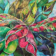 Original Mixed Media Canvas Artwork Signed by „Paula“ 16 x 16 x 1 1/2 Multicolor