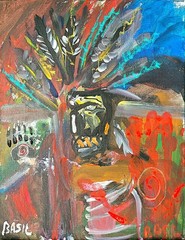 Warrior Red Road Unique Abstract Expressionism Wall Art Canvas Board 11×14