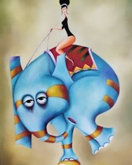 CUBAN ART Oleo/lienzo 90cm X60 Cm T:Equilibrio ….NORA MENENDEZ