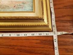 Oil Painting Seascape Lighthouse Beach Scene House Framed Vintage K Cummings