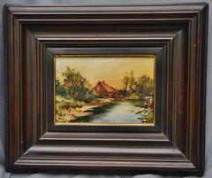 Oil painting Heinz Hohendorff (1917-2003), Forest, framed, 13×18 cm, Certificate