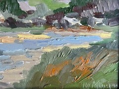 Oil painting Carpathian mountain resort Ukrainian painter Cardboard original art