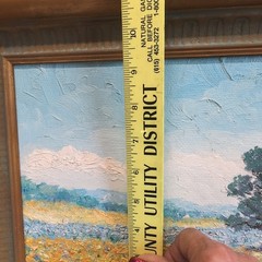 Vintage Painting On Board Flower Meadow Signed And Dated