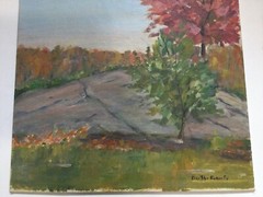 Bertha Roberts – Original Oil Vintage Autumn View – Maine