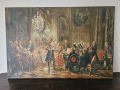 Oil Painting Canvas – Flute Concerto Frederick the Great Sanssouci 90 x 60 cm