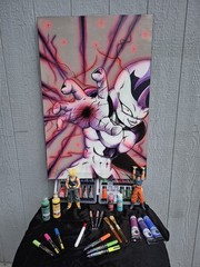 Frieza Anime Cartoon Pop Art Original Acrylic Painting on Canvas by o.z 24×36 in