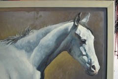 Richard Murray 1948 – 2024, Utah Artist „Reclining Horse“ 60 x 108 oil painting