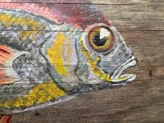 Original Fish Painting on Reclaimed Wood- 7 x 11″