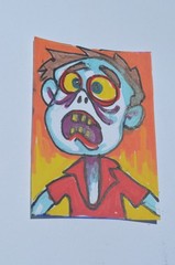 ACEO Original Art Card Horror Kid Zombie not a print