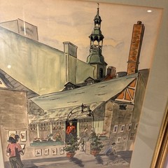 Vintage Harry Merthou Watercolor Framed Picture Signed 1964 Quebec City