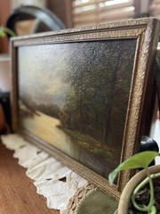 Antique Oil Painting On Board? VTG Guyzlaine Smith Signed Boho Gallery Aesthetic