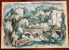 RAE ANDREWS Water Color On Paper COLLECTIBLE 9 3/4 × 13 3/4