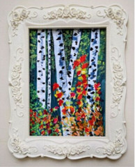 Painting Birch Watercolor Landscape framed Original Painting gift idea Forest