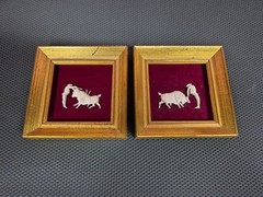 Bullfighter Spanish Wall Art Picture Red Velvet Wood Frame 3 Dimensional (2)