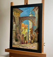 Oil Painting Old Street Of The City Y. Suprunchuk Original Landscape nAAA4178