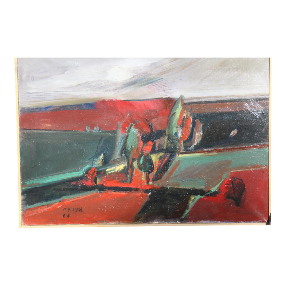 Belgrade „Vece“ Oil Painting signed by Milun Mitrovic