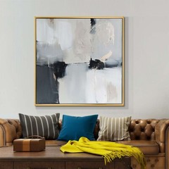 Hand Painted Oil Paintings Abstract On Canvas Gray Wall Art Room 31in