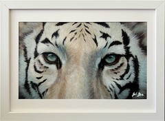 Original acrylic painting with a frame, tiger, OOAK, 23*17 cm