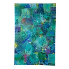 Frames of Hope blue green hues abstract canvas size 48″ x 36″