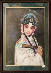 Pasquel painting „Blue Clothes“ (24×36 inches)