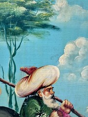Vtg Set of 3 Oil Paintings Turkish Folk Hero Nasreddin Hodja Masonite Art Board