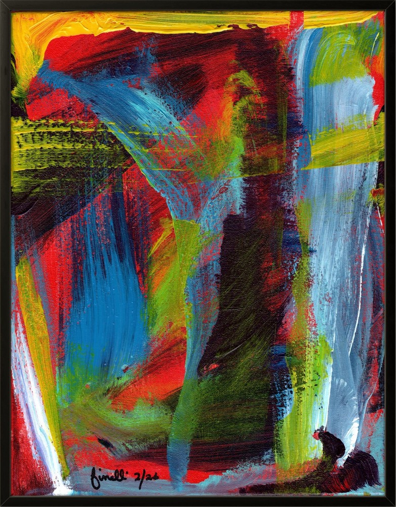 FINELLI ORIGINAL Acryllic Painting High Art Modern Collectible 11×14 COA G8Q