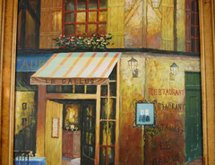 Vtg 80 Original Signed Mariel Chapot French Cafe Street Scene Oil Painting 16X20
