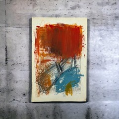 Original Mixed Media Abstract Art Painting 6×9.75” on 1861 Paper Signed #11