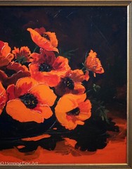Beautiful Tom Irish Impasto Oil Painting Red Poppy Flowers, FINE & RARE! 2/3